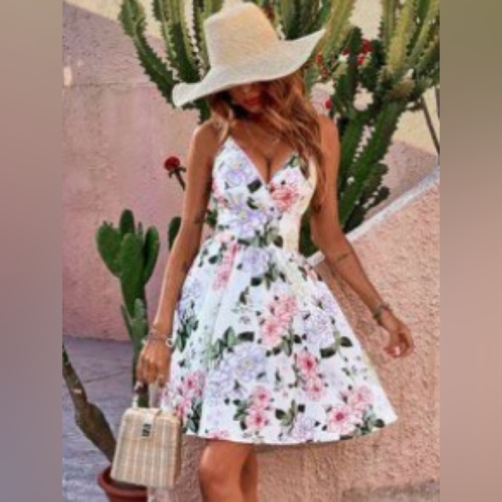 SHEIN White Floral Mini Dress